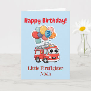 3., 4., 5. Geburtstag, Feuerwehr, Personalisiert Karte