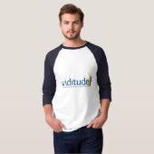 3/4 die Hülsen-Blau Viditude Männer T-Shirt (Vorne ganz)