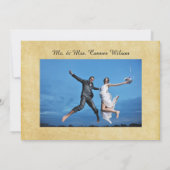 3/4 Foto Vertical Old Paper Wedding Ankündigung (Rückseite)