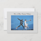 3/4 Foto Vertikal Grau- 3x5 Hochzeitsankündigung Einladung (Rückseite)