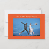 3/4 Foto vertikale Orange-3x5Wedding Ankündigung (Rückseite)