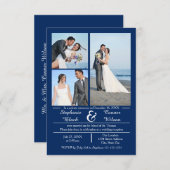 3/4 Fotos Vertikales Blau- 3x5 Hochzeitsankündigun Einladung (Vorne/Hinten)