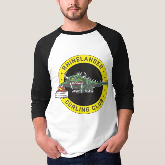 3/4 Rhinelander Hodag Curling Long Sleeve T-Shirt (Vorderseite)