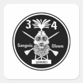 3-4 Slap Quadratischer Aufkleber (Vorderseite)