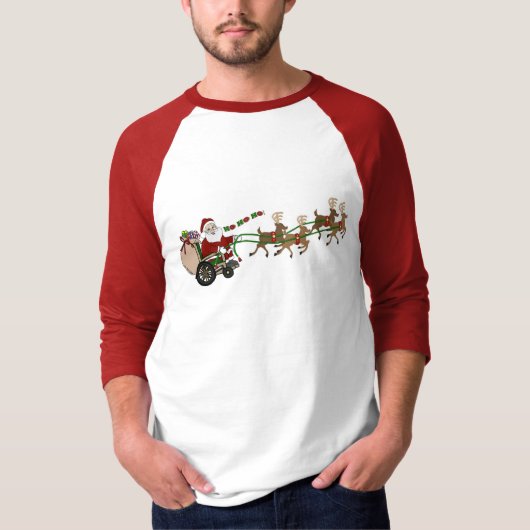 3/4 Sleeve T-Shirt - Wheelchair Santa (Vorderseite)