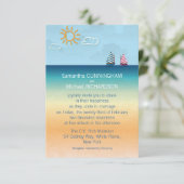 3,5" Ozean-Sand-Strand-Thema-Hochzeits-Einladung x Einladung (Stehend Vorderseite)