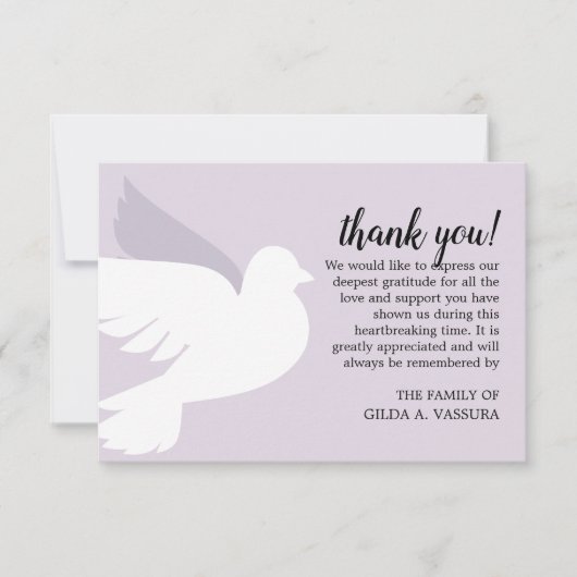 3.5 "x5" Beerdigung Dankeskarte (Vorderseite)