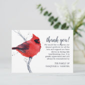 3.5 "x5" Beerdigung von Vogel-Kardinal Dankeskarte (Stehend Vorderseite)
