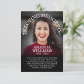 3.5 "x5" Beileid Beerdigung Gedächtnis Danke Foto  Einladung (Stehend Vorderseite)