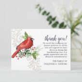 3.5 "x5" Kardinal-Beerdigung Dankeskarte (Stehend Vorderseite)