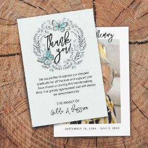 3,5"x5" Schmetterling Florales Beerdigung Danke Ka