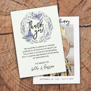 3,5"x5" Schmetterling Florales Beerdigungs-Dankesc Dankeskarte