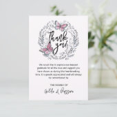 3.5 "x5" Schmetterlingsflora Beerdigung Dankeschön Dankeskarte (Stehend Vorderseite)