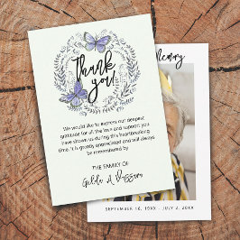 3.5 "x5" Schmetterlingsflora Beerdigung Dankeschön Dankeskarte