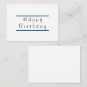 3.5 x 2.5 Happy Birthday Flat Note Card Mitteilungskarte (Vorne/Hinten)