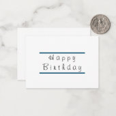 3.5 x 2.5 Happy Birthday Flat Note Card Mitteilungskarte (Vorderseite/Rückseite Beispiel)