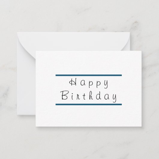 3.5 x 2.5 Happy Birthday Flat Note Card Mitteilungskarte (Vorderseite)