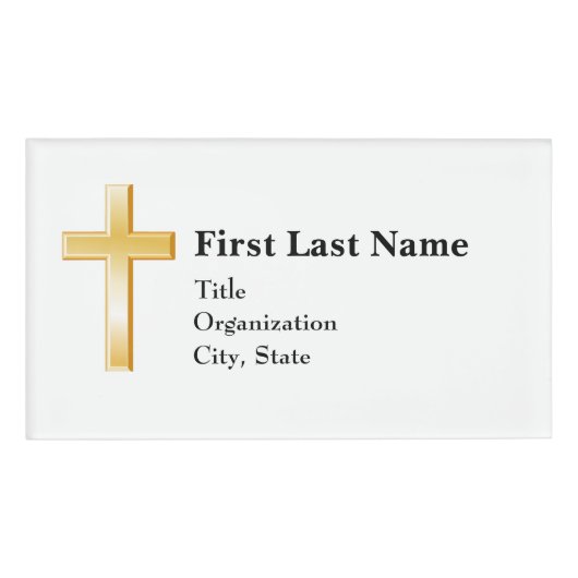 3,5" x 2" Acrylrechteck, Christlich Namenschild (Vorderseite)