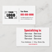 3,5" x 2" Ihr Logo in Schwarz/Rot Visitenkarte (Vorne/Hinten)