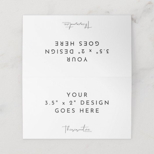 3,5 x 2" Vorlage Platzkarte (Außenseite Aufgefaltet)