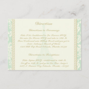 3.5 x 5 Direction Card Damask Paris Begleitkarte