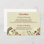 3.5 x 5 Direction Card Fall Floral/Zweige Begleitkarte (Vorne/Hinten)