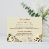 3.5 x 5 Direction Card Fall Floral/Zweige Begleitkarte (Stehend Vorderseite)