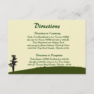 3,5 x 5 Direction Card Japanische Green Hill Top T Begleitkarte