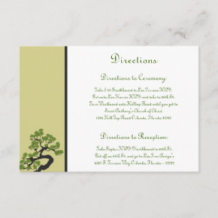 3.5 x 5 Direction Card Japanischer Grüner Bonsai T Begleitkarte