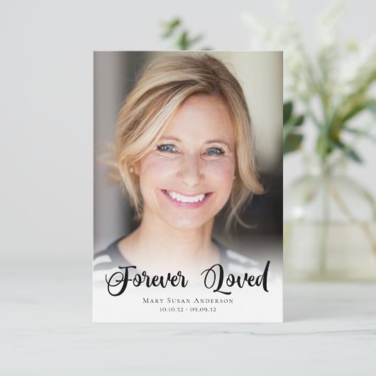 3,5 x 5 Einfache Beerdigung von Fotos Dankeskarte (Stehend Vorderseite)