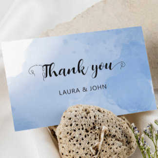 3,5" x 5" Flat Modern Watercolor Blau Vielen Dank Save The Date