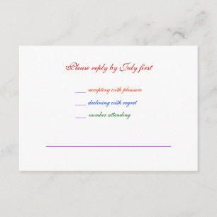 3,5 x 5 Gay Wedding Rainbow LGBT Pride UAWG Basic RSVP Karte