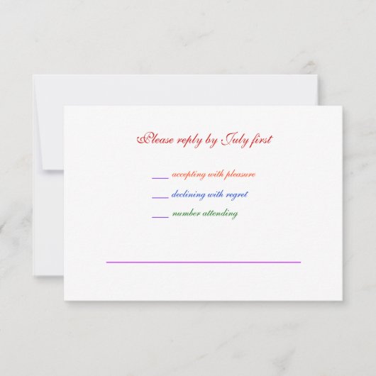 3,5 x 5 Gay Wedding Rainbow LGBT Pride UAWG Basic RSVP Karte (Vorderseite)