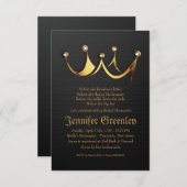3,5" x 5" Goldkönigliches Einladung (Vorne/Hinten)