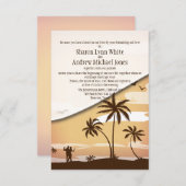 3,5" x 5" Hawaiian Beach Palm Tree Wedding Einladung (Vorne/Hinten)