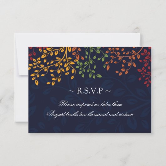 3.5 x 5 - Hochzeiten im Herbst-Antwortkarten RSVP Karte (Vorderseite)