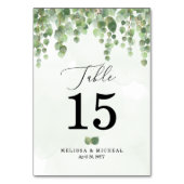 3,5 x 5 🌿 Kaskadierender Wasserfarben Eukalyptus Tischnummer (Rückseite)