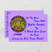 3,5" x 5" Landschaft Mardi Gras Bitte beachten Sie Einladung (Vorne/Hinten)
