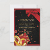 3,5" x 5" Luxus Moderne Goldene Ringe Schwarz Dankeskarte (Vorderseite)