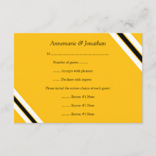 3,5 x 5 moderne, fett-schwarz-gelbe horizontale St RSVP Karte