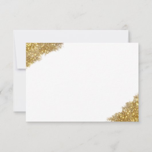 3,5" x 5" Moderner Gold Glitzer Vielen Dank Save The Date (Rückseite)