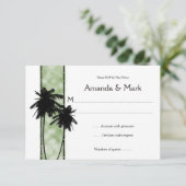 3,5 x 5 Palmen und grüne UAWG RSVP Karte (Stehend Vorderseite)