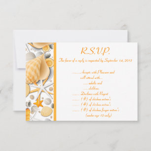 3,5 x 5 R.S.V.P Antwortkarte Assorted Seashells Or Einladung