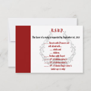 3,5 x 5 R.S.V.P Antwortkarte Crimson Red Verziert  Einladung