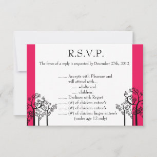 3,5 x 5 R.S.V.P Antwortkarte Hot Pink/Black Giraff Einladung