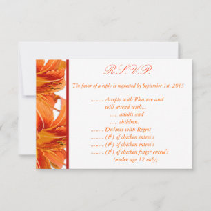 3,5 x 5 R.S.V.P Antwortkarte Orange Tiger-Lilie mi RSVP Karte