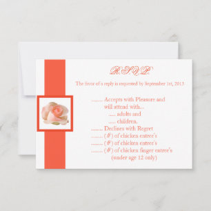 3,5 x 5 R.S.V.P Antwortkarte Pink/Peach-Rose mit L Einladung