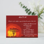 3,5 x 5 R.S.V.P Antwortkarte Roter Sonnenuntergang Einladung (Stehend Vorderseite)