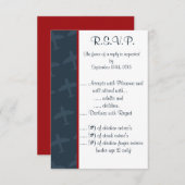 3,5 x 5 R.S.V.P. Flugzeug Blue Einladung (Vorne/Hinten)