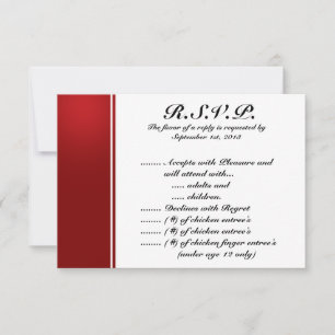 3,5 x 5 R.S.V.P Reply Card White Tree Red Black St RSVP Karte